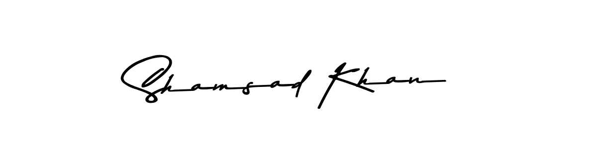 Use a signature maker to create a handwritten signature online. With this signature software, you can design (Asem Kandis PERSONAL USE) your own signature for name Shamsad Khan. Shamsad Khan signature style 9 images and pictures png