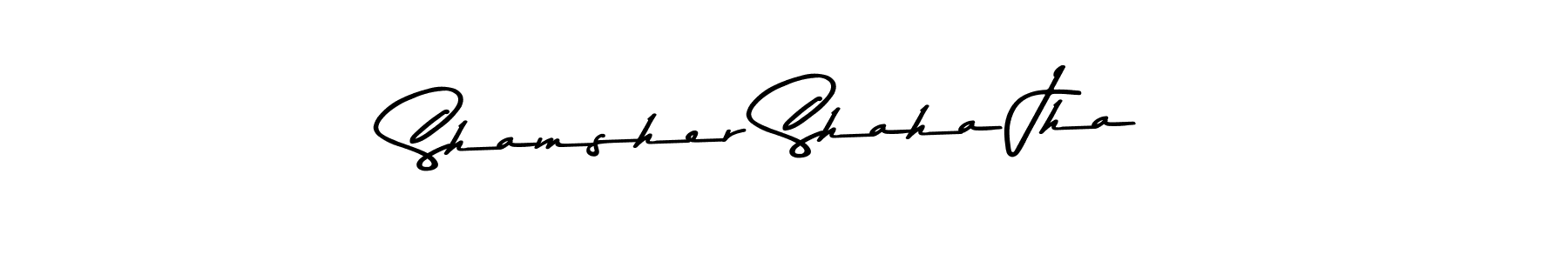 Make a beautiful signature design for name Shamsher Shaha Jha. Use this online signature maker to create a handwritten signature for free. Shamsher Shaha Jha signature style 9 images and pictures png