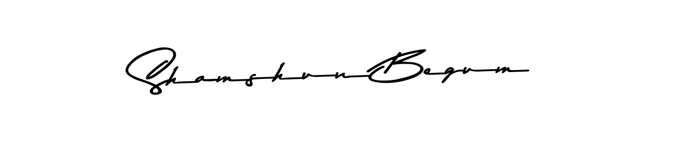 Design your own signature with our free online signature maker. With this signature software, you can create a handwritten (Asem Kandis PERSONAL USE) signature for name Shamshun Begum. Shamshun Begum signature style 9 images and pictures png