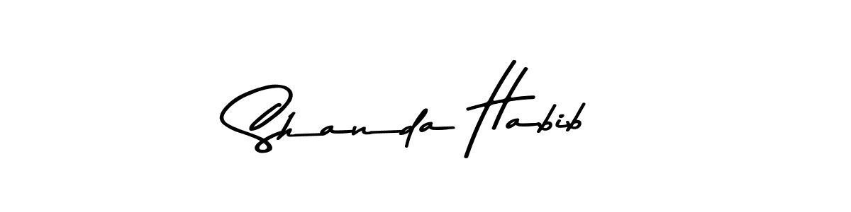 Design your own signature with our free online signature maker. With this signature software, you can create a handwritten (Asem Kandis PERSONAL USE) signature for name Shanda Habib. Shanda Habib signature style 9 images and pictures png