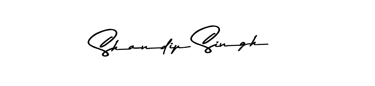 How to make Shandip Singh name signature. Use Asem Kandis PERSONAL USE style for creating short signs online. This is the latest handwritten sign. Shandip Singh signature style 9 images and pictures png