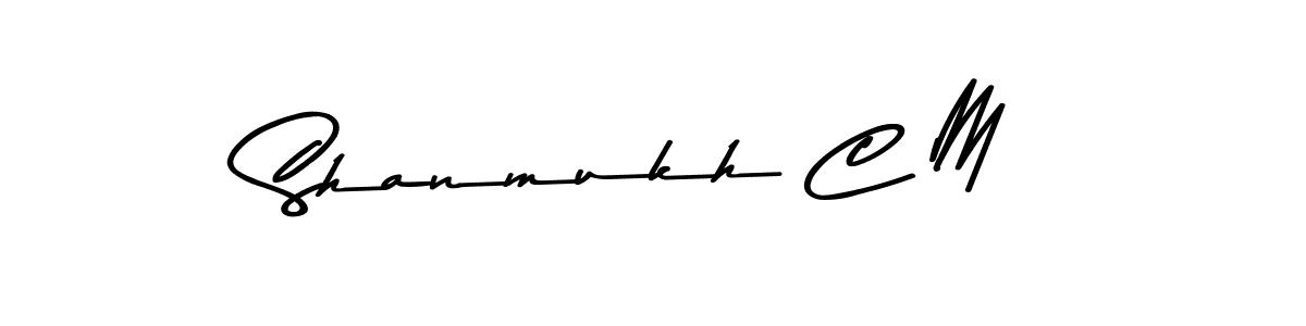 Also You can easily find your signature by using the search form. We will create Shanmukh C M name handwritten signature images for you free of cost using Asem Kandis PERSONAL USE sign style. Shanmukh C M signature style 9 images and pictures png