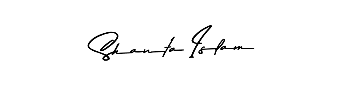 Create a beautiful signature design for name Shanta Islam. With this signature (Asem Kandis PERSONAL USE) fonts, you can make a handwritten signature for free. Shanta Islam signature style 9 images and pictures png