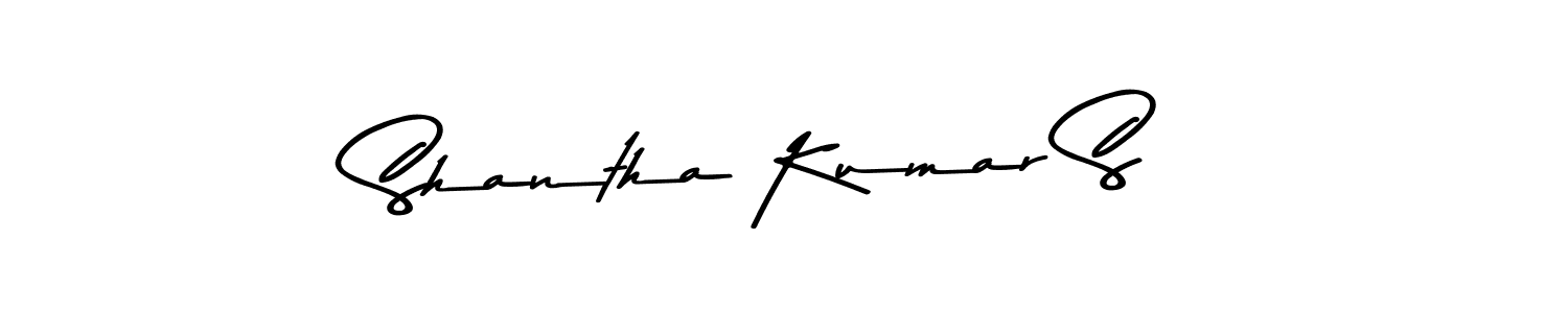 You should practise on your own different ways (Asem Kandis PERSONAL USE) to write your name (Shantha Kumar S) in signature. don't let someone else do it for you. Shantha Kumar S signature style 9 images and pictures png