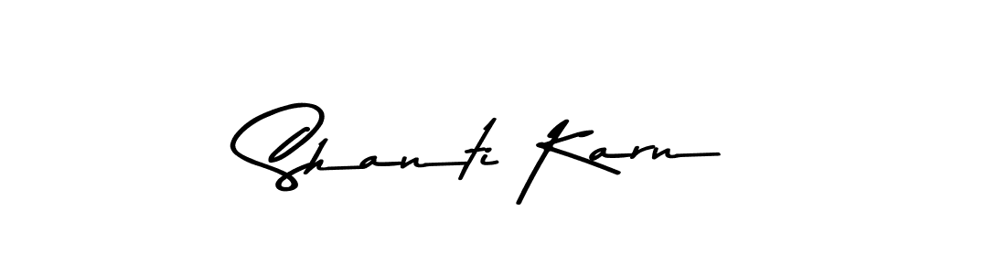 Create a beautiful signature design for name Shanti Karn. With this signature (Asem Kandis PERSONAL USE) fonts, you can make a handwritten signature for free. Shanti Karn signature style 9 images and pictures png