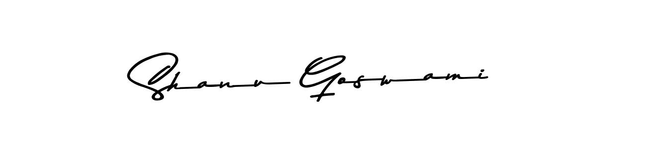 Make a beautiful signature design for name Shanu Goswami. With this signature (Asem Kandis PERSONAL USE) style, you can create a handwritten signature for free. Shanu Goswami signature style 9 images and pictures png