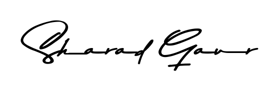 Personalize your online presence with Sharad Gaur signature rendered in elegant Asem Kandis PERSONAL USE font. Great for website footers and blogs. Sharad Gaur signature style 9 images and pictures png