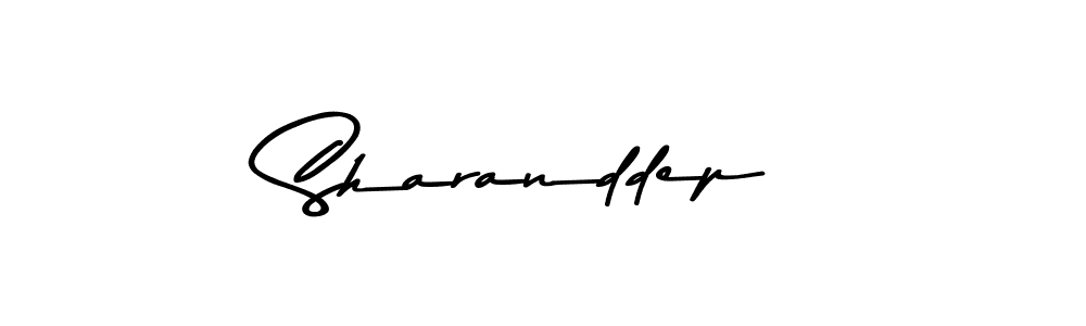 Create a beautiful signature design for name Sharanddep. With this signature (Asem Kandis PERSONAL USE) fonts, you can make a handwritten signature for free. Sharanddep signature style 9 images and pictures png