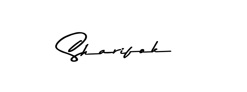 How to make Sharifok name signature. Use Asem Kandis PERSONAL USE style for creating short signs online. This is the latest handwritten sign. Sharifok signature style 9 images and pictures png