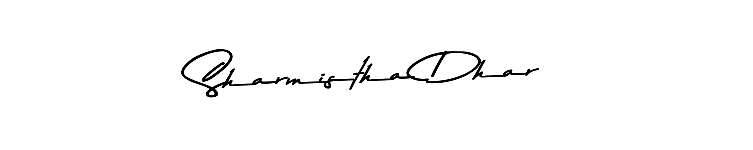 Make a beautiful signature design for name Sharmistha Dhar. With this signature (Asem Kandis PERSONAL USE) style, you can create a handwritten signature for free. Sharmistha Dhar signature style 9 images and pictures png
