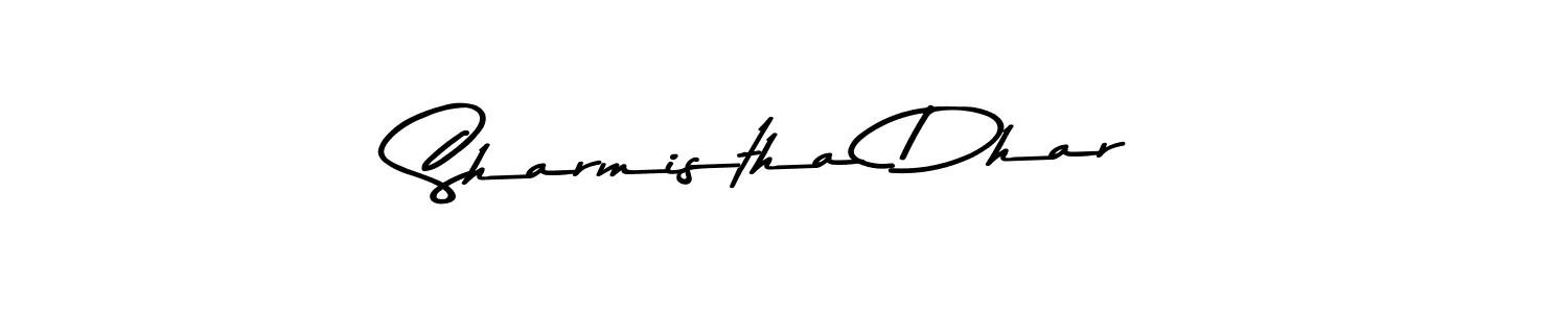 How to make Sharmistha Dhar name signature. Use Asem Kandis PERSONAL USE style for creating short signs online. This is the latest handwritten sign. Sharmistha Dhar signature style 9 images and pictures png