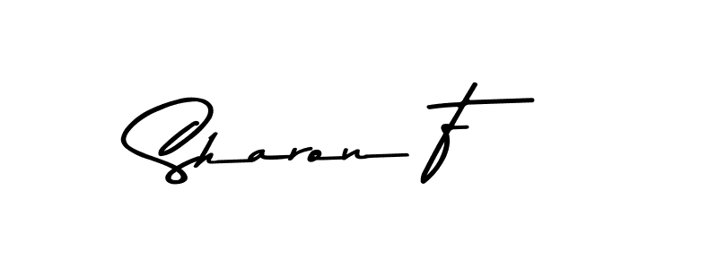 How to make Sharon F name signature. Use Asem Kandis PERSONAL USE style for creating short signs online. This is the latest handwritten sign. Sharon F signature style 9 images and pictures png