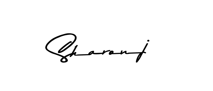 How to make Sharonj name signature. Use Asem Kandis PERSONAL USE style for creating short signs online. This is the latest handwritten sign. Sharonj signature style 9 images and pictures png
