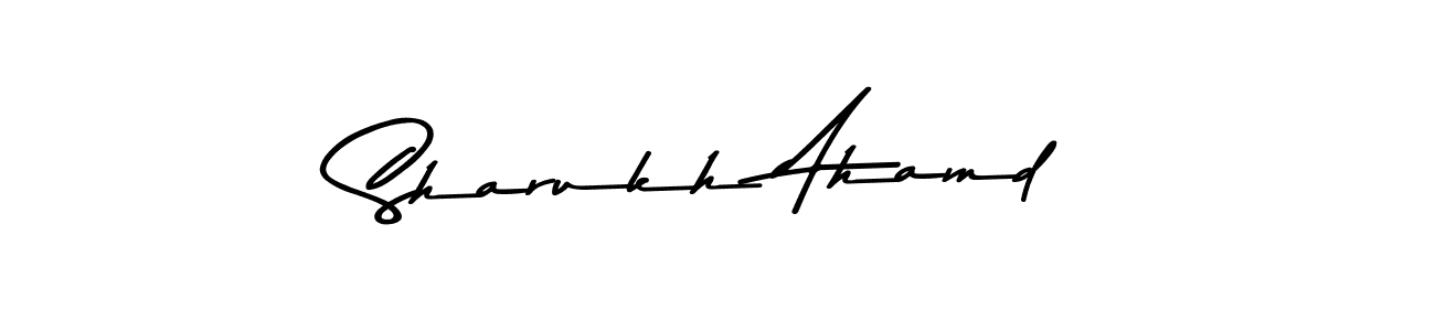 Use a signature maker to create a handwritten signature online. With this signature software, you can design (Asem Kandis PERSONAL USE) your own signature for name Sharukh Ahamd. Sharukh Ahamd signature style 9 images and pictures png