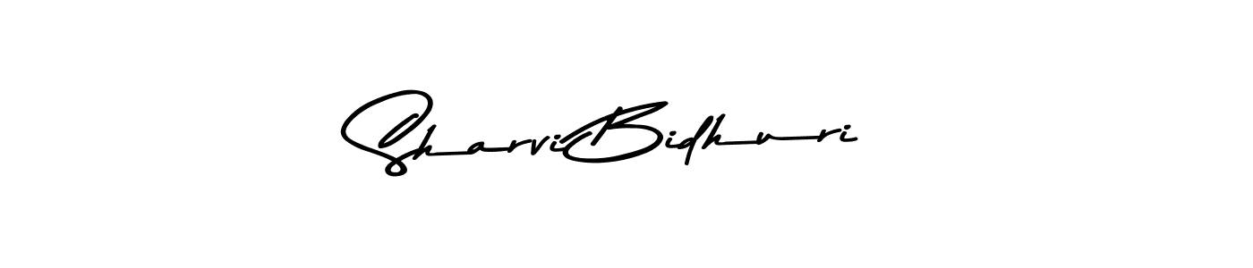 Create a beautiful signature design for name Sharvi Bidhuri. With this signature (Asem Kandis PERSONAL USE) fonts, you can make a handwritten signature for free. Sharvi Bidhuri signature style 9 images and pictures png