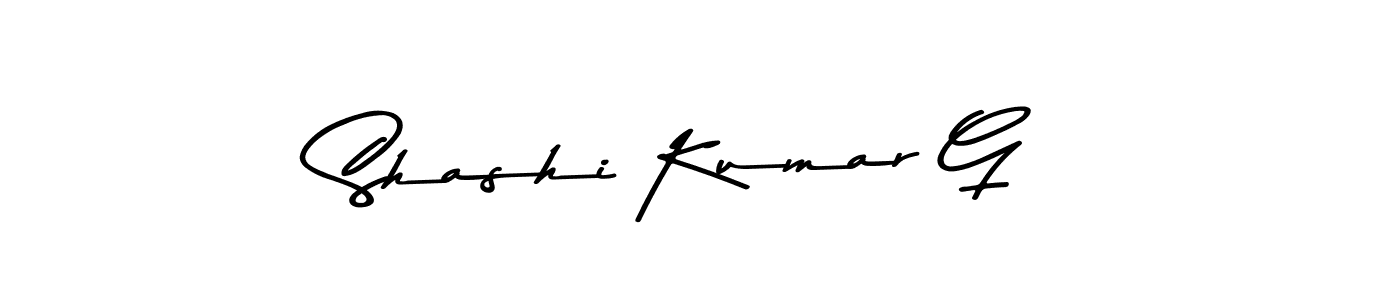 Make a beautiful signature design for name Shashi Kumar G. With this signature (Asem Kandis PERSONAL USE) style, you can create a handwritten signature for free. Shashi Kumar G signature style 9 images and pictures png