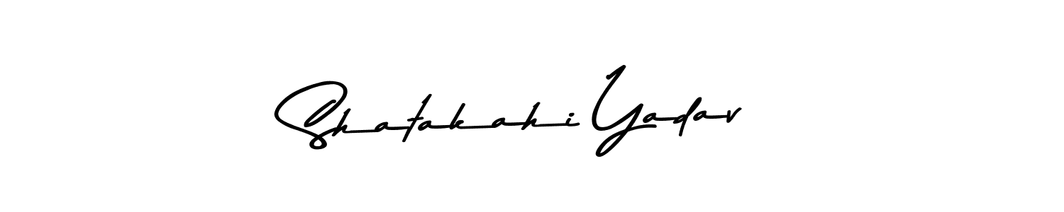 The best way (Asem Kandis PERSONAL USE) to make a short signature is to pick only two or three words in your name. The name Shatakahi Yadav include a total of six letters. For converting this name. Shatakahi Yadav signature style 9 images and pictures png