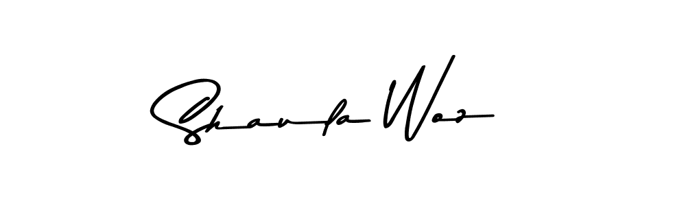 How to make Shaula Woz name signature. Use Asem Kandis PERSONAL USE style for creating short signs online. This is the latest handwritten sign. Shaula Woz signature style 9 images and pictures png