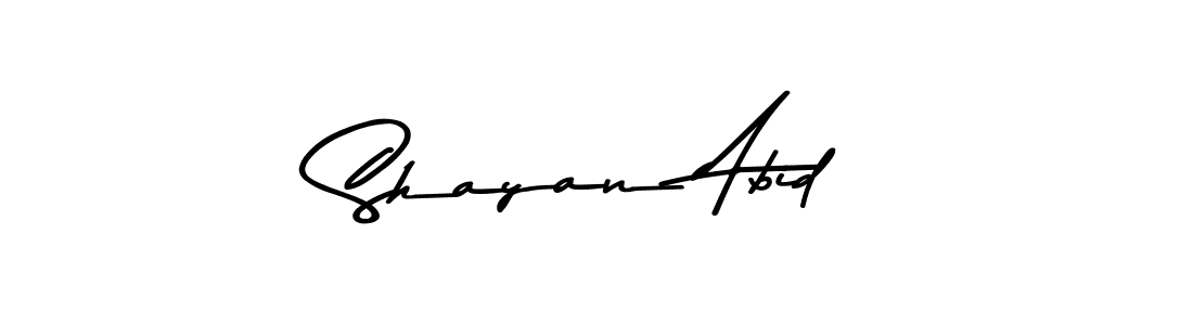 Create a beautiful signature design for name Shayan Abid. With this signature (Asem Kandis PERSONAL USE) fonts, you can make a handwritten signature for free. Shayan Abid signature style 9 images and pictures png