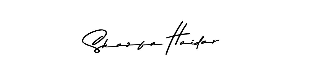 How to make Shazfa Haidar name signature. Use Asem Kandis PERSONAL USE style for creating short signs online. This is the latest handwritten sign. Shazfa Haidar signature style 9 images and pictures png
