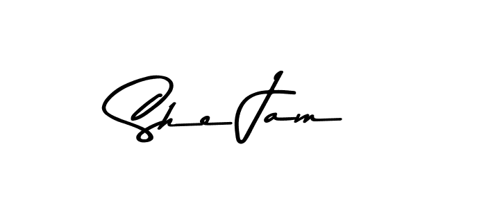 Also You can easily find your signature by using the search form. We will create She Jam name handwritten signature images for you free of cost using Asem Kandis PERSONAL USE sign style. She Jam signature style 9 images and pictures png