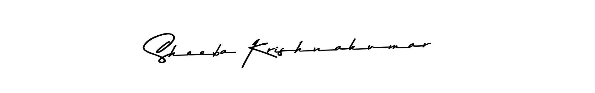 Use a signature maker to create a handwritten signature online. With this signature software, you can design (Asem Kandis PERSONAL USE) your own signature for name Sheeba Krishnakumar. Sheeba Krishnakumar signature style 9 images and pictures png