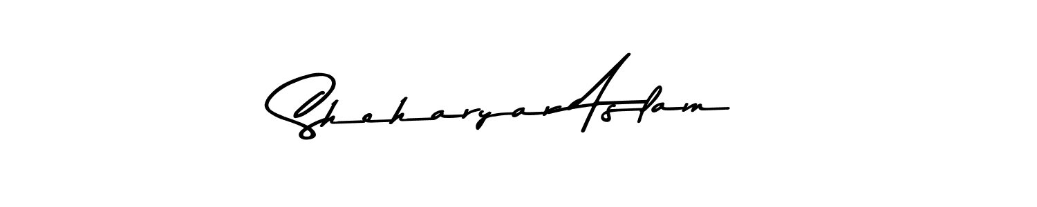 The best way (Asem Kandis PERSONAL USE) to make a short signature is to pick only two or three words in your name. The name Sheharyar Aslam include a total of six letters. For converting this name. Sheharyar Aslam signature style 9 images and pictures png