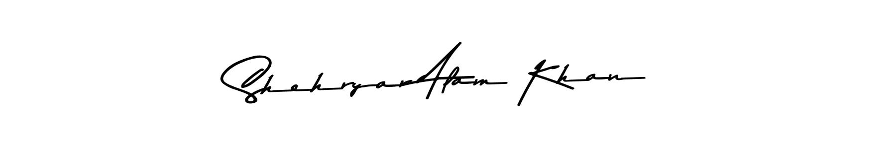 Create a beautiful signature design for name Shehryar Alam Khan. With this signature (Asem Kandis PERSONAL USE) fonts, you can make a handwritten signature for free. Shehryar Alam Khan signature style 9 images and pictures png