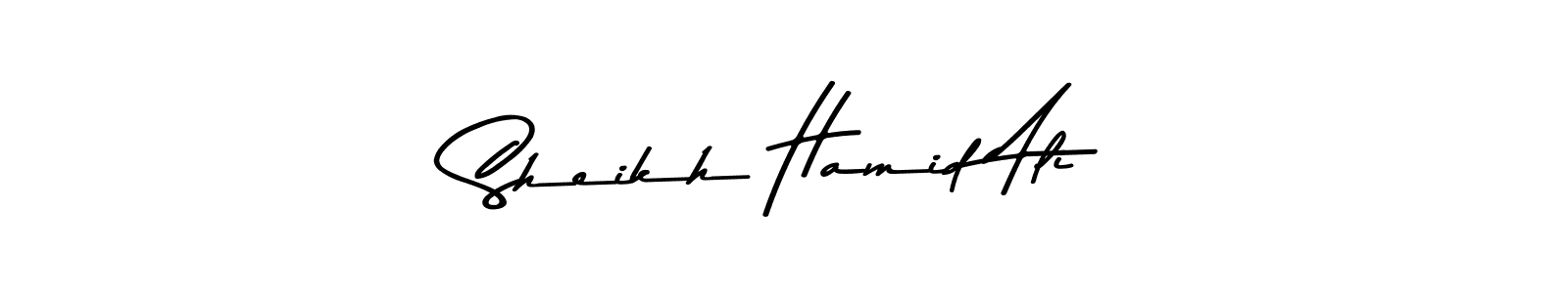 Use a signature maker to create a handwritten signature online. With this signature software, you can design (Asem Kandis PERSONAL USE) your own signature for name Sheikh Hamid Ali. Sheikh Hamid Ali signature style 9 images and pictures png