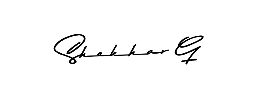 Make a beautiful signature design for name Shekhar G. With this signature (Asem Kandis PERSONAL USE) style, you can create a handwritten signature for free. Shekhar G signature style 9 images and pictures png