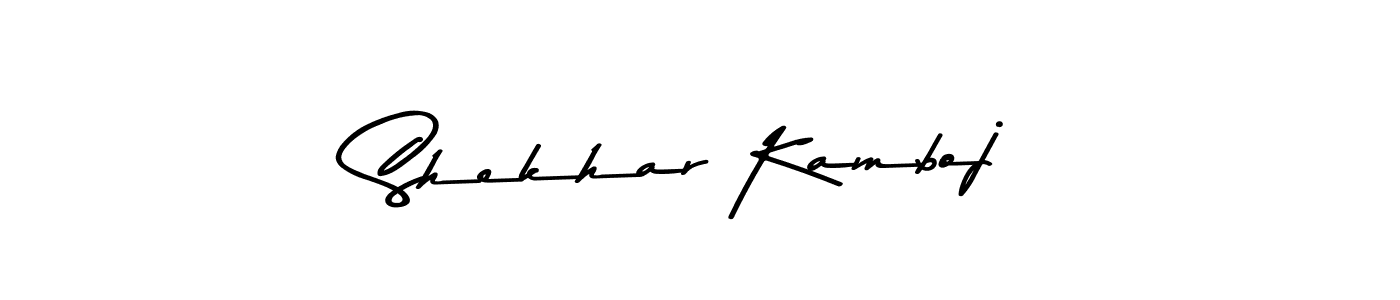How to make Shekhar Kamboj name signature. Use Asem Kandis PERSONAL USE style for creating short signs online. This is the latest handwritten sign. Shekhar Kamboj signature style 9 images and pictures png
