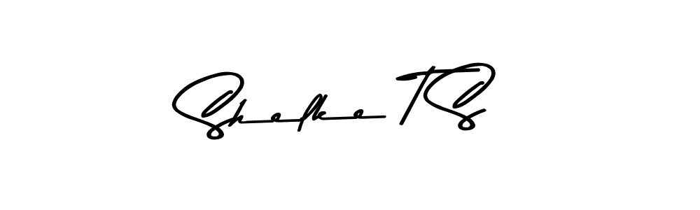 This is the best signature style for the Shelke T S name. Also you like these signature font (Asem Kandis PERSONAL USE). Mix name signature. Shelke T S signature style 9 images and pictures png
