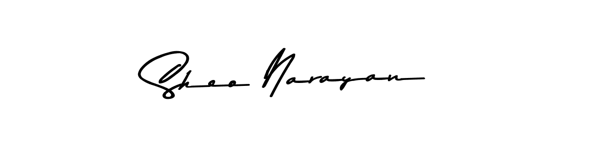 How to make Sheo Narayan name signature. Use Asem Kandis PERSONAL USE style for creating short signs online. This is the latest handwritten sign. Sheo Narayan signature style 9 images and pictures png