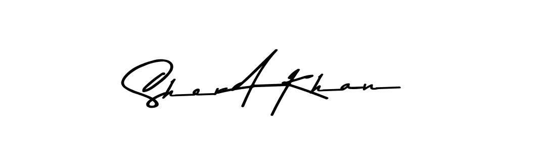 How to make Sher A Khan name signature. Use Asem Kandis PERSONAL USE style for creating short signs online. This is the latest handwritten sign. Sher A Khan signature style 9 images and pictures png