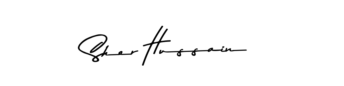 Make a beautiful signature design for name Sher Hussain. With this signature (Asem Kandis PERSONAL USE) style, you can create a handwritten signature for free. Sher Hussain signature style 9 images and pictures png