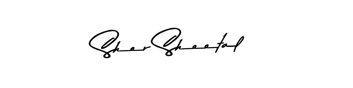 How to make Sher Sheetal name signature. Use Asem Kandis PERSONAL USE style for creating short signs online. This is the latest handwritten sign. Sher Sheetal signature style 9 images and pictures png