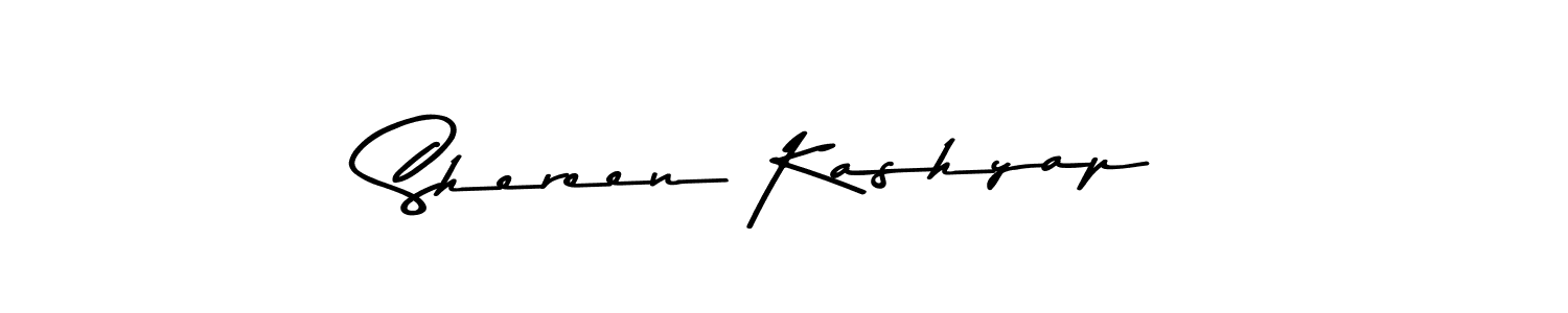 How to make Shereen Kashyap name signature. Use Asem Kandis PERSONAL USE style for creating short signs online. This is the latest handwritten sign. Shereen Kashyap signature style 9 images and pictures png