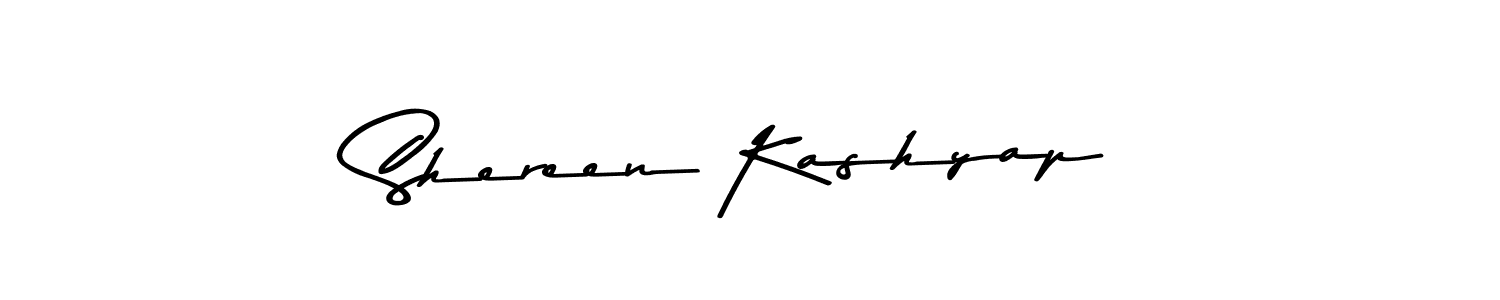 How to make Shereen Kashyap name signature. Use Asem Kandis PERSONAL USE style for creating short signs online. This is the latest handwritten sign. Shereen Kashyap signature style 9 images and pictures png