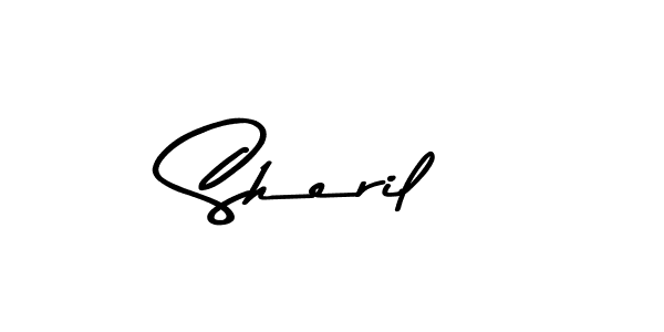 Make a beautiful signature design for name Sheril. With this signature (Asem Kandis PERSONAL USE) style, you can create a handwritten signature for free. Sheril signature style 9 images and pictures png
