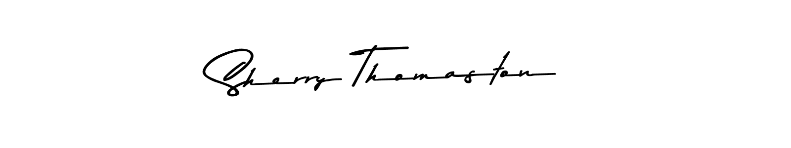 How to make Sherry Thomaston name signature. Use Asem Kandis PERSONAL USE style for creating short signs online. This is the latest handwritten sign. Sherry Thomaston signature style 9 images and pictures png