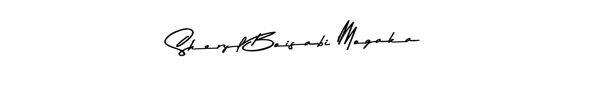 How to make Sheryl Boisabi Mogaka name signature. Use Asem Kandis PERSONAL USE style for creating short signs online. This is the latest handwritten sign. Sheryl Boisabi Mogaka signature style 9 images and pictures png