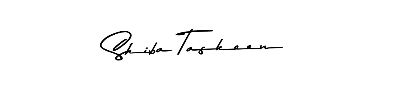 How to make Shiba Taskeen name signature. Use Asem Kandis PERSONAL USE style for creating short signs online. This is the latest handwritten sign. Shiba Taskeen signature style 9 images and pictures png
