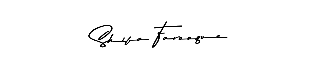 Design your own signature with our free online signature maker. With this signature software, you can create a handwritten (Asem Kandis PERSONAL USE) signature for name Shifa Farooque. Shifa Farooque signature style 9 images and pictures png