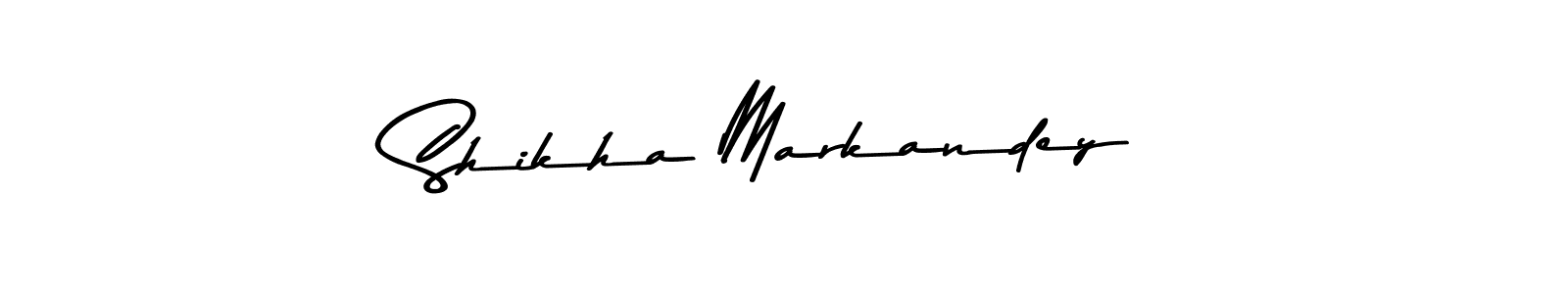 Create a beautiful signature design for name Shikha Markandey. With this signature (Asem Kandis PERSONAL USE) fonts, you can make a handwritten signature for free. Shikha Markandey signature style 9 images and pictures png