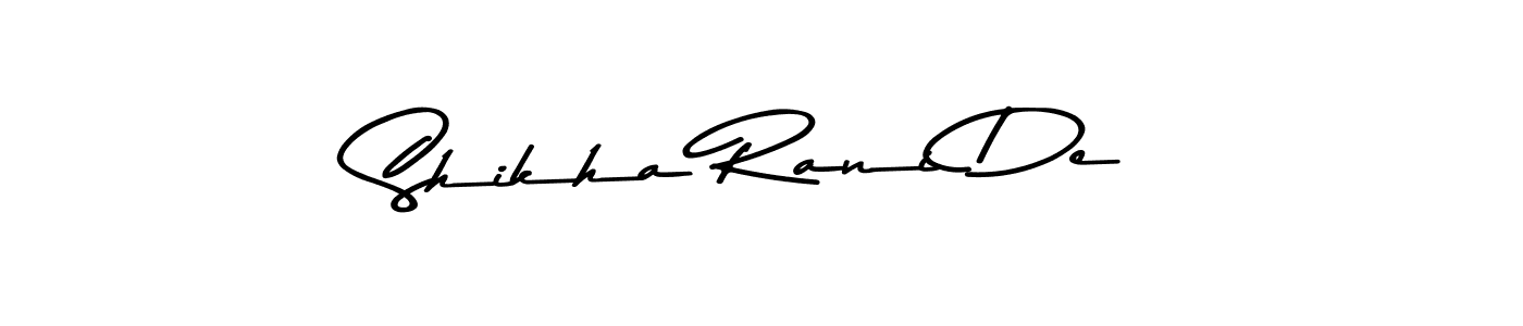 This is the best signature style for the Shikha Rani De name. Also you like these signature font (Asem Kandis PERSONAL USE). Mix name signature. Shikha Rani De signature style 9 images and pictures png