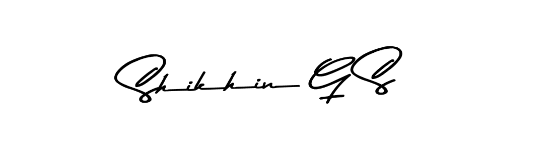 The best way (Asem Kandis PERSONAL USE) to make a short signature is to pick only two or three words in your name. The name Shikhin G S include a total of six letters. For converting this name. Shikhin G S signature style 9 images and pictures png