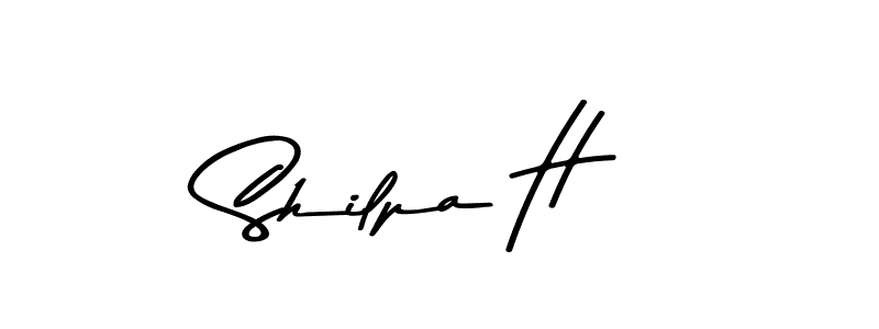 How to make Shilpa H name signature. Use Asem Kandis PERSONAL USE style for creating short signs online. This is the latest handwritten sign. Shilpa H signature style 9 images and pictures png