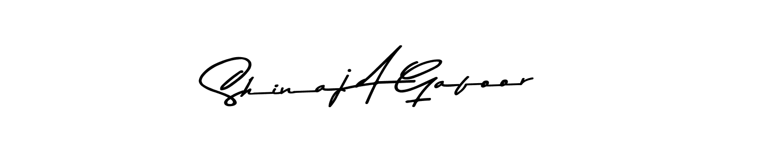 Create a beautiful signature design for name Shinaj A Gafoor. With this signature (Asem Kandis PERSONAL USE) fonts, you can make a handwritten signature for free. Shinaj A Gafoor signature style 9 images and pictures png