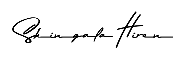 The Asem Kandis PERSONAL USE handwriting style adds charm and authenticity to name Shingala Hiren. A wonderful choice for personal thank-you notes. Shingala Hiren signature style 9 images and pictures png