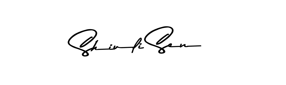 Create a beautiful signature design for name Shiuli Sen. With this signature (Asem Kandis PERSONAL USE) fonts, you can make a handwritten signature for free. Shiuli Sen signature style 9 images and pictures png